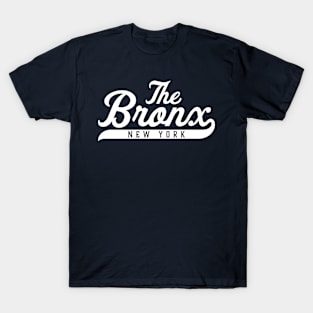 New York 'The Bronx' Pinstripe Baseball Script Fan T-Shirt T-Shirt